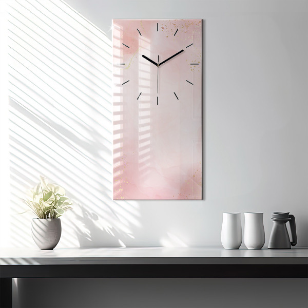 Modern vertical wall clock Pink marble