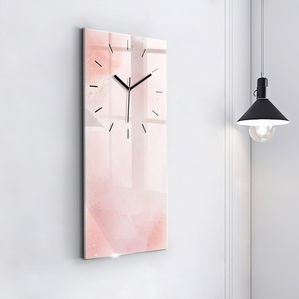 Modern vertical wall clock Pink marble