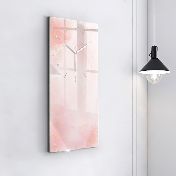 Modern vertical wall clock Pink marble