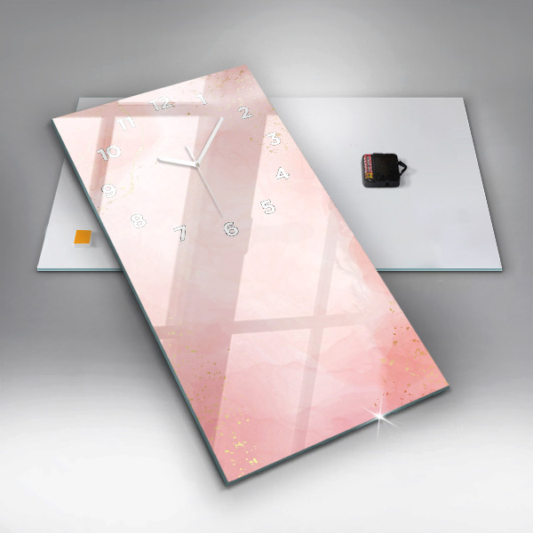 Modern vertical wall clock Pink marble