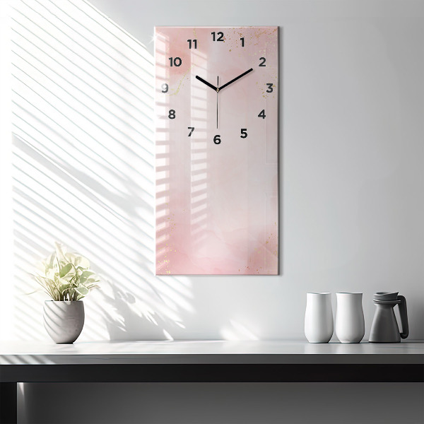 Modern vertical wall clock Pink marble