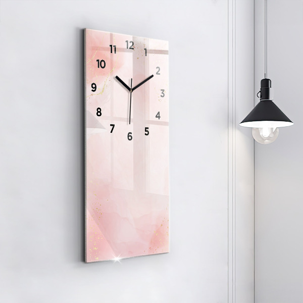Modern vertical wall clock Pink marble