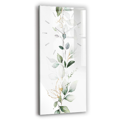 Modern vertical wall clock Abstraction leaves