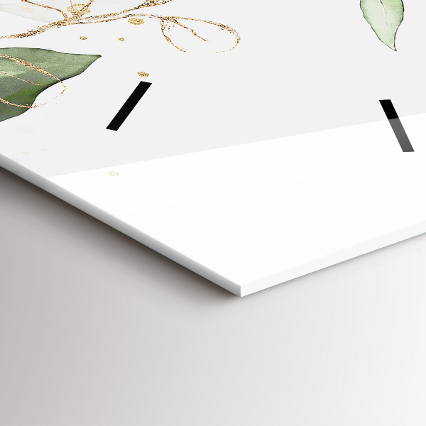 Modern vertical wall clock Abstraction leaves