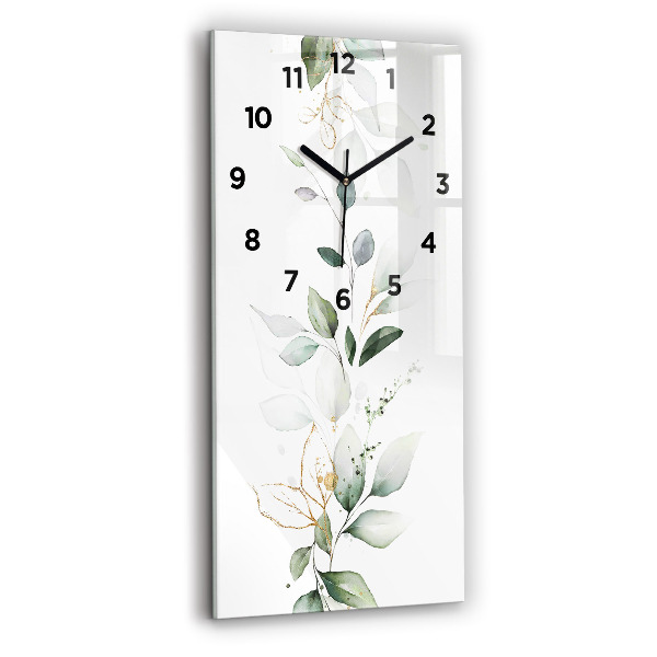 Modern vertical wall clock Abstraction leaves