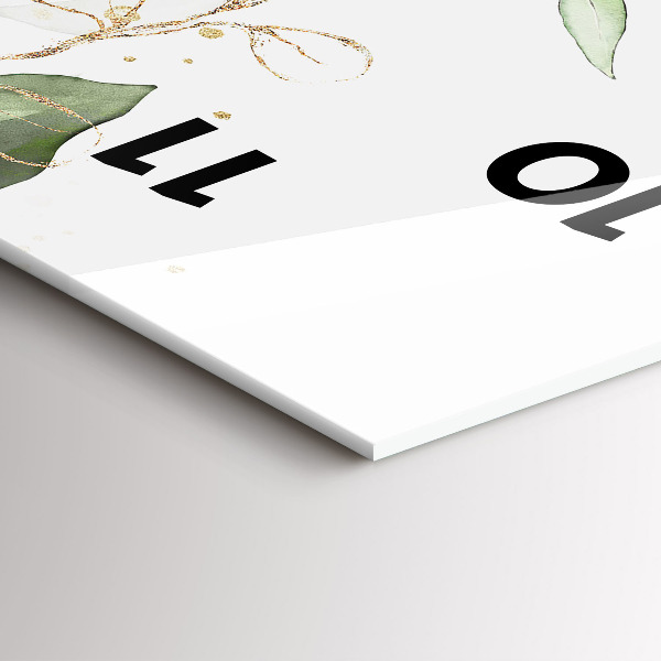 Modern vertical wall clock Abstraction leaves