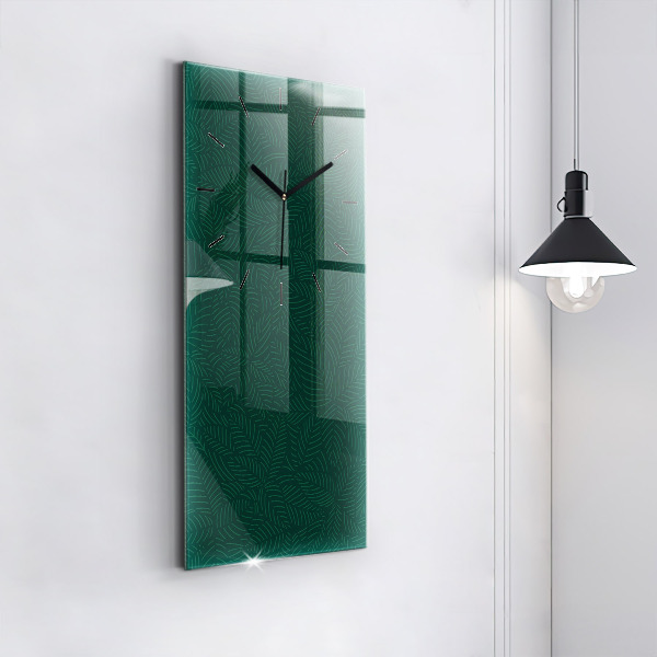 Modern vertical wall clock Leaf pattern