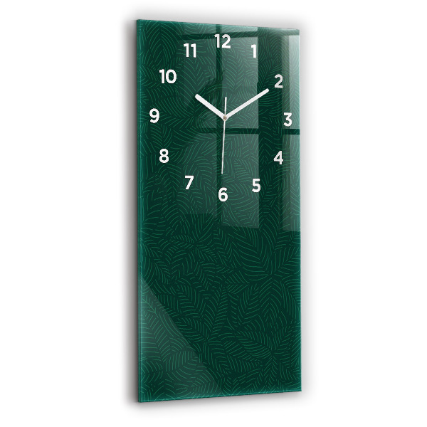 Modern vertical wall clock Leaf pattern