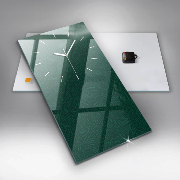 Modern vertical wall clock Leaf pattern