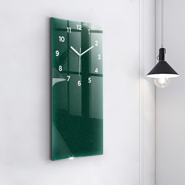 Modern vertical wall clock Leaf pattern