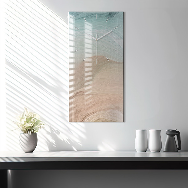 Modern vertical wall clock Wave abstraction