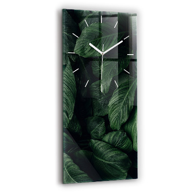 Modern vertical wall clock Tropical Monstera