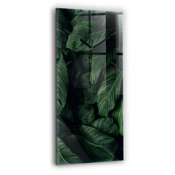 Modern vertical wall clock Tropical Monstera