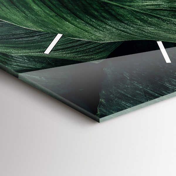 Modern vertical wall clock Tropical Monstera