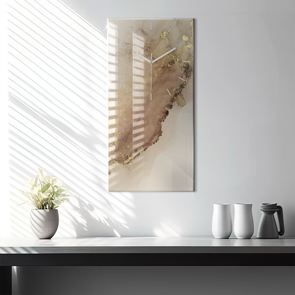 Modern vertical wall clock Beige modern art