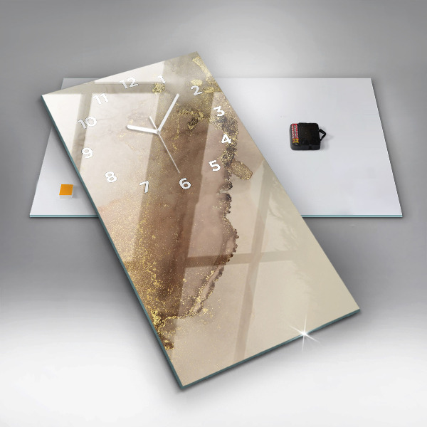 Modern vertical wall clock Beige modern art