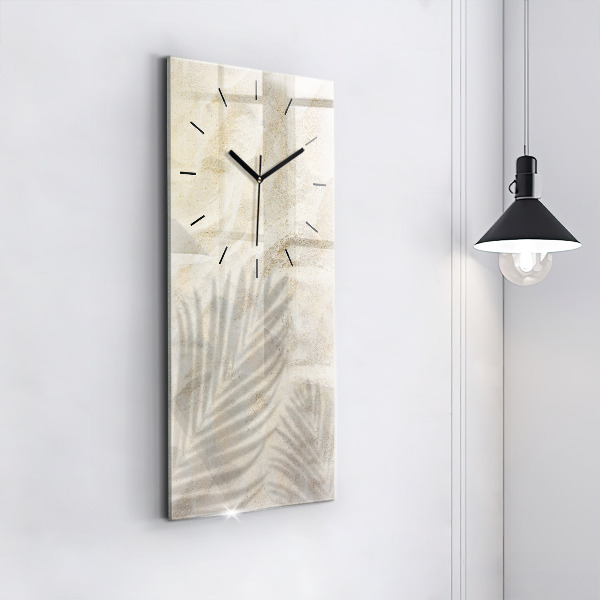 Modern vertical wall clock Palm tree shadow sand