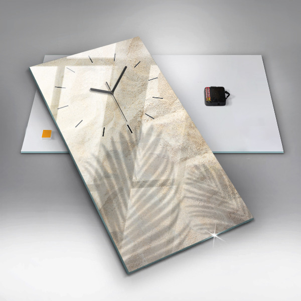 Modern vertical wall clock Palm tree shadow sand