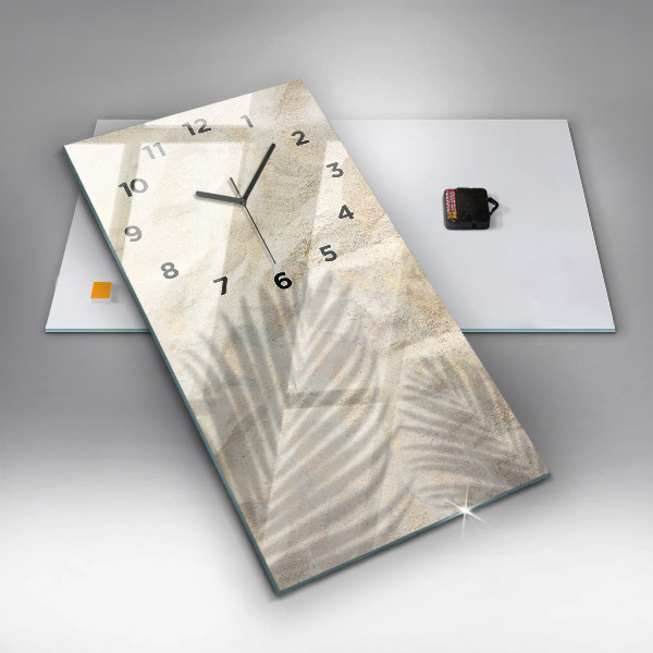 Modern vertical wall clock Palm tree shadow sand