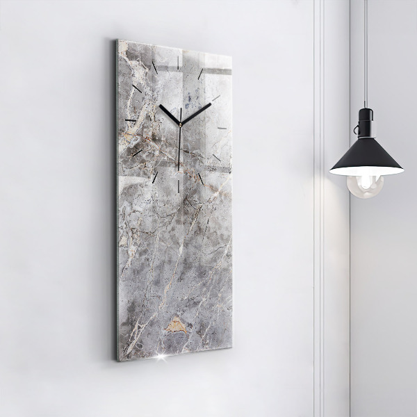 Modern vertical wall clock Gray granite marble