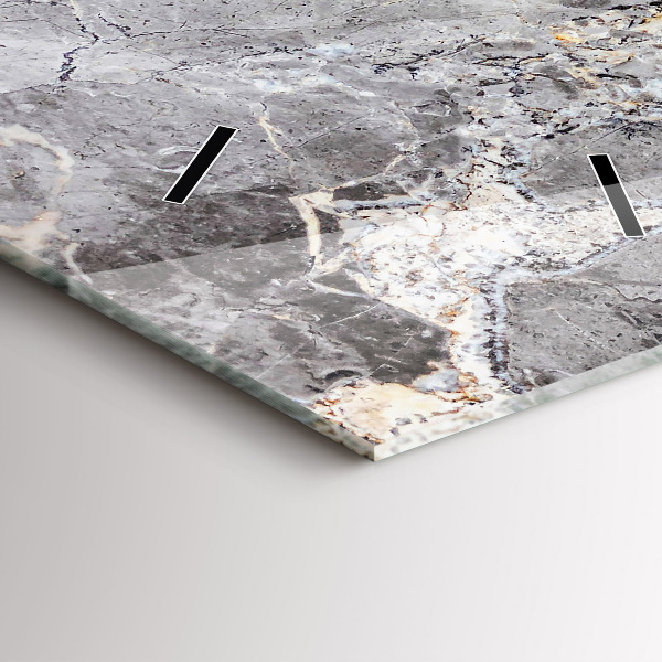 Modern vertical wall clock Gray granite marble