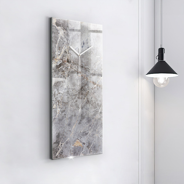 Modern vertical wall clock Gray granite marble