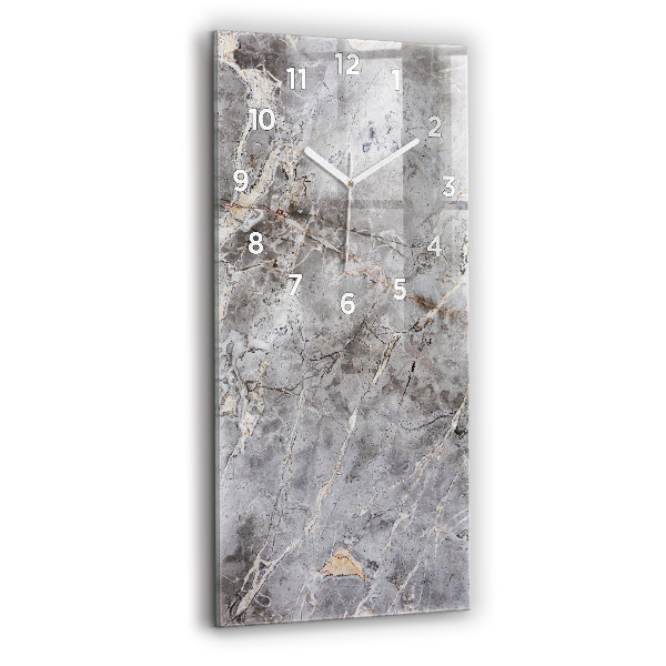 Modern vertical wall clock Gray granite marble
