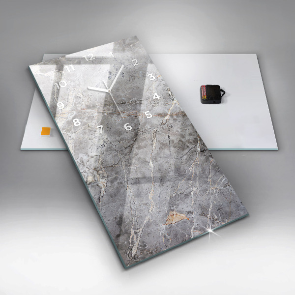 Modern vertical wall clock Gray granite marble