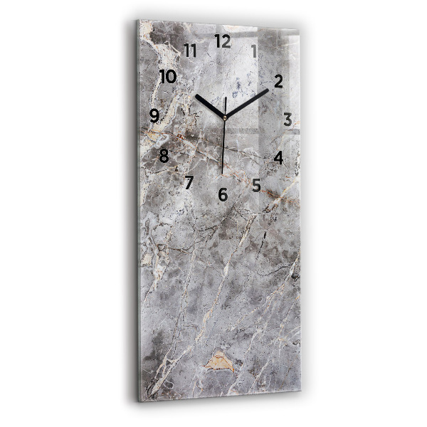 Modern vertical wall clock Gray granite marble