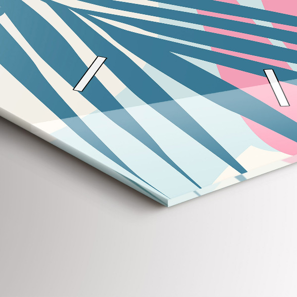 Modern vertical wall clock Pastel Leaves – Tropics