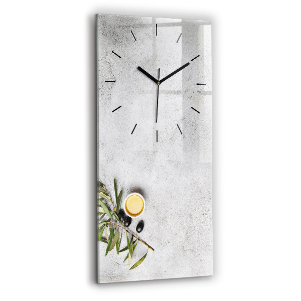 Modern vertical wall clock Minimalist olives
