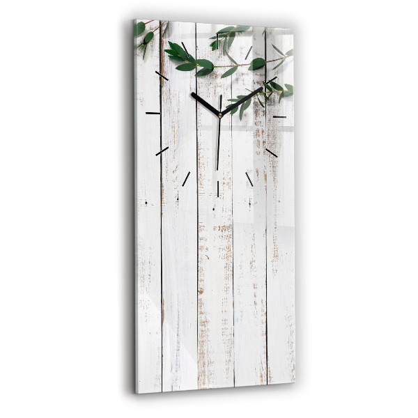 Modern vertical wall clock Light wooden boards