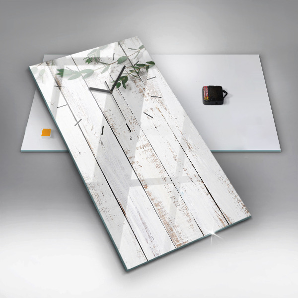 Modern vertical wall clock Light wooden boards