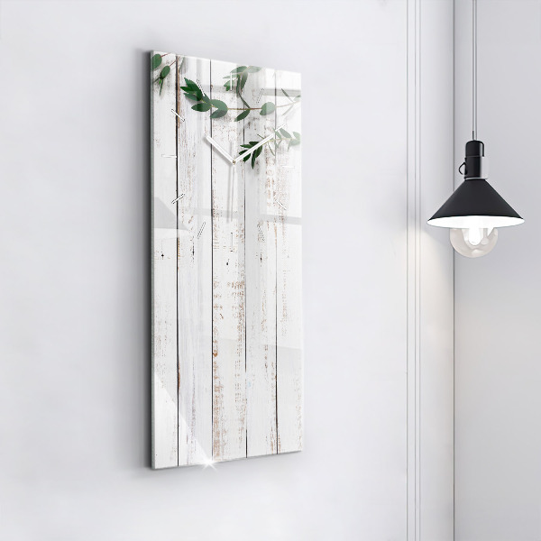 Modern vertical wall clock Light wooden boards