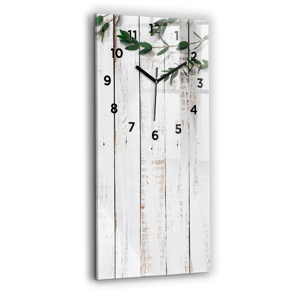 Modern vertical wall clock Light wooden boards