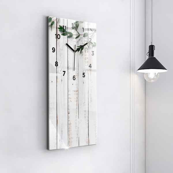 Modern vertical wall clock Light wooden boards