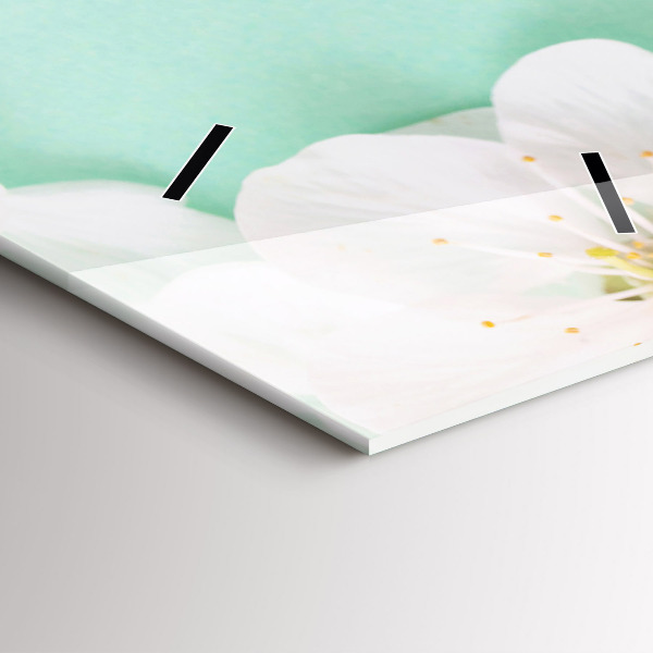 Modern vertical wall clock Blooming apple blossoms