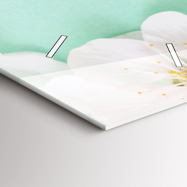 Modern vertical wall clock Blooming apple blossoms