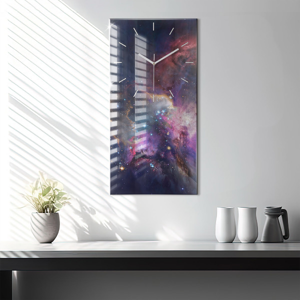 Modern vertical wall clock Galaxy and stars