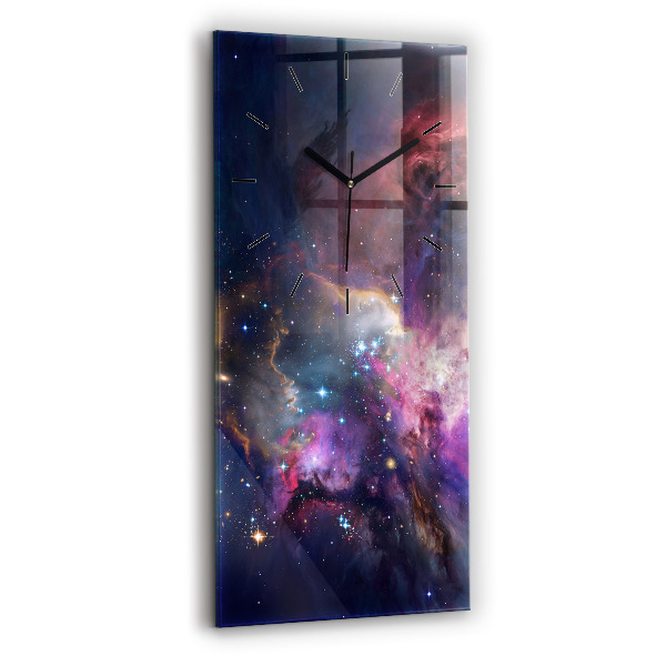 Modern vertical wall clock Galaxy and stars
