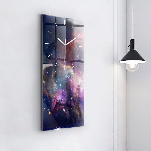 Modern vertical wall clock Galaxy and stars