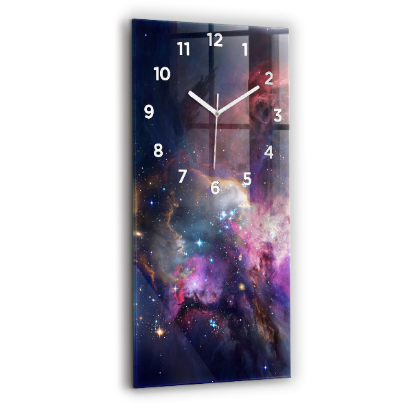 Modern vertical wall clock Galaxy and stars