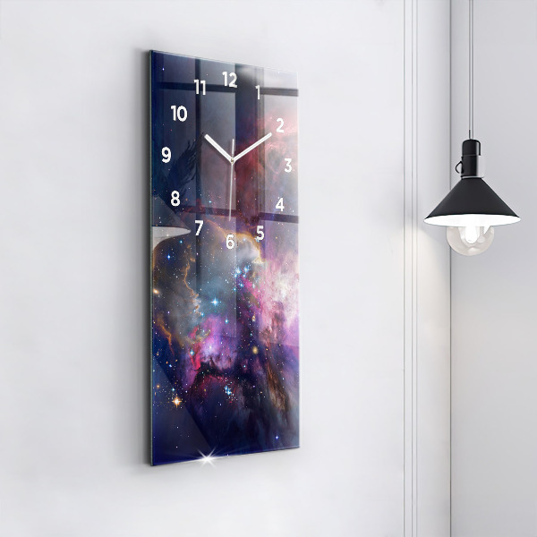 Modern vertical wall clock Galaxy and stars