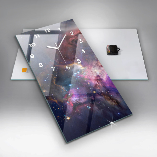 Modern vertical wall clock Galaxy and stars