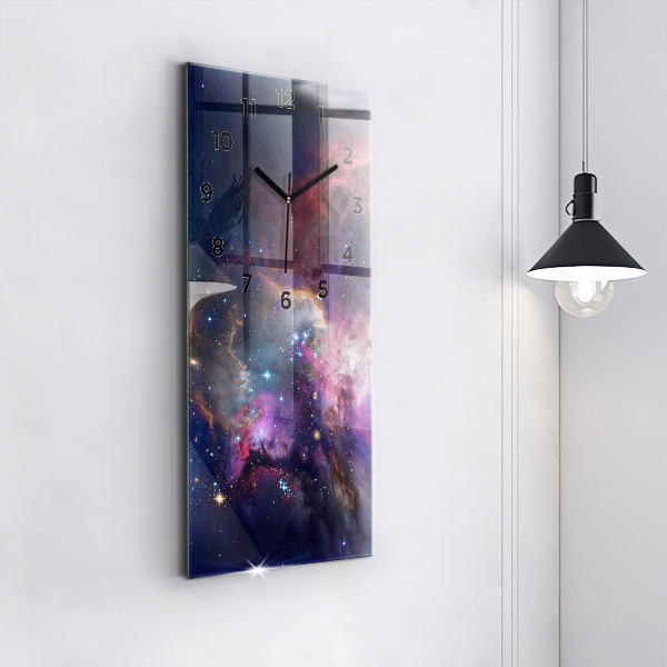 Modern vertical wall clock Galaxy and stars