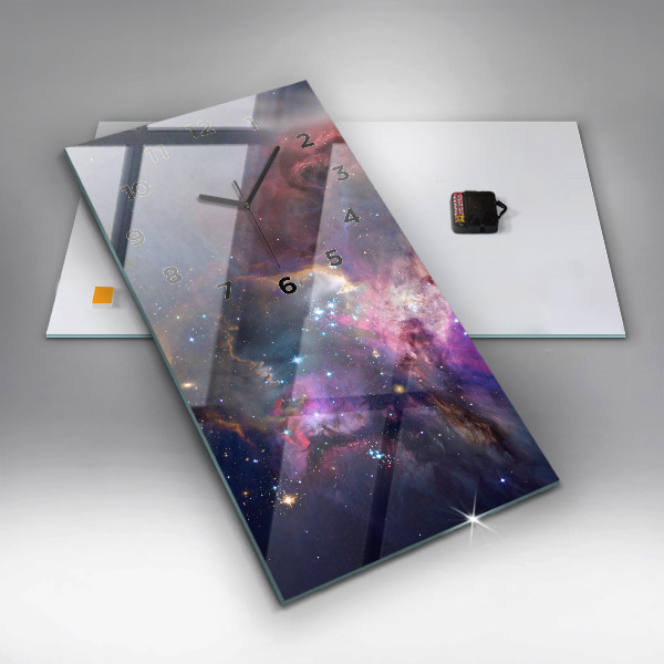 Modern vertical wall clock Galaxy and stars