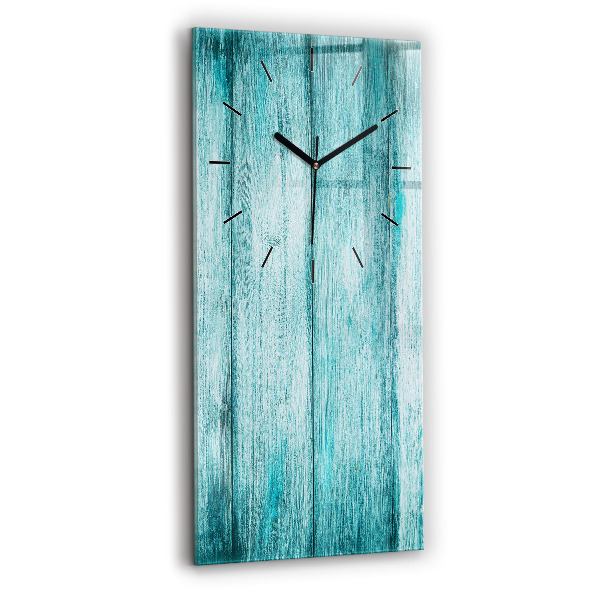 Modern vertical wall clock Blue old wood