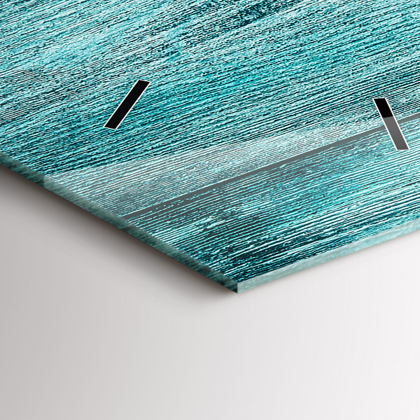 Modern vertical wall clock Blue old wood