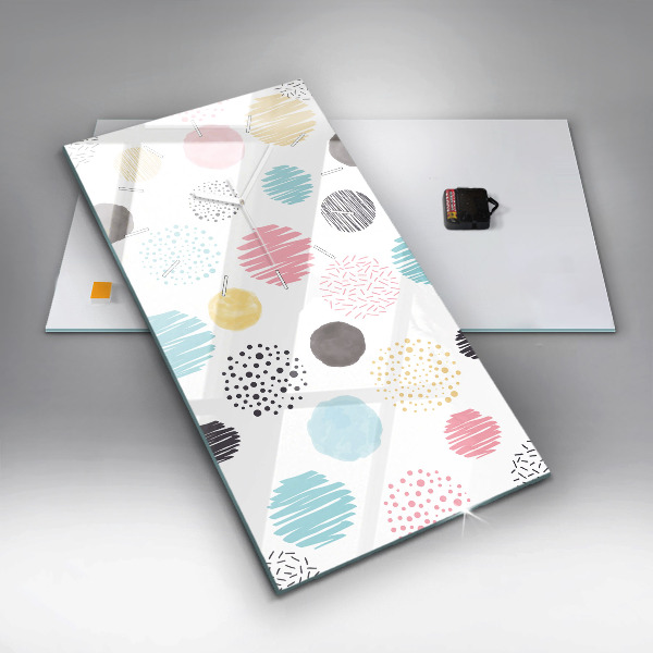 Modern vertical wall clock Geometric pattern
