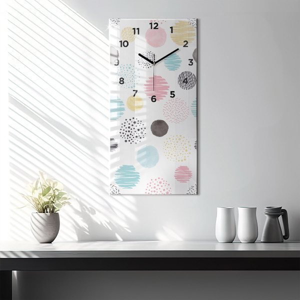 Modern vertical wall clock Geometric pattern